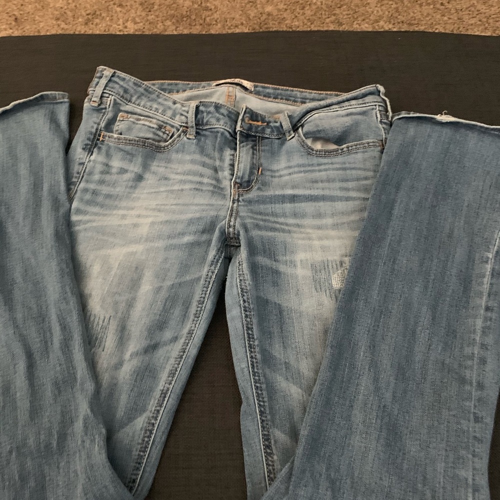 Distressed bootcut jeans